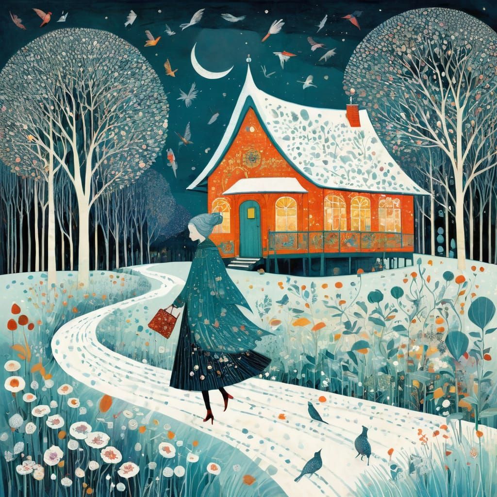 Whimsical Fairy in Frosty Floral Wonderland