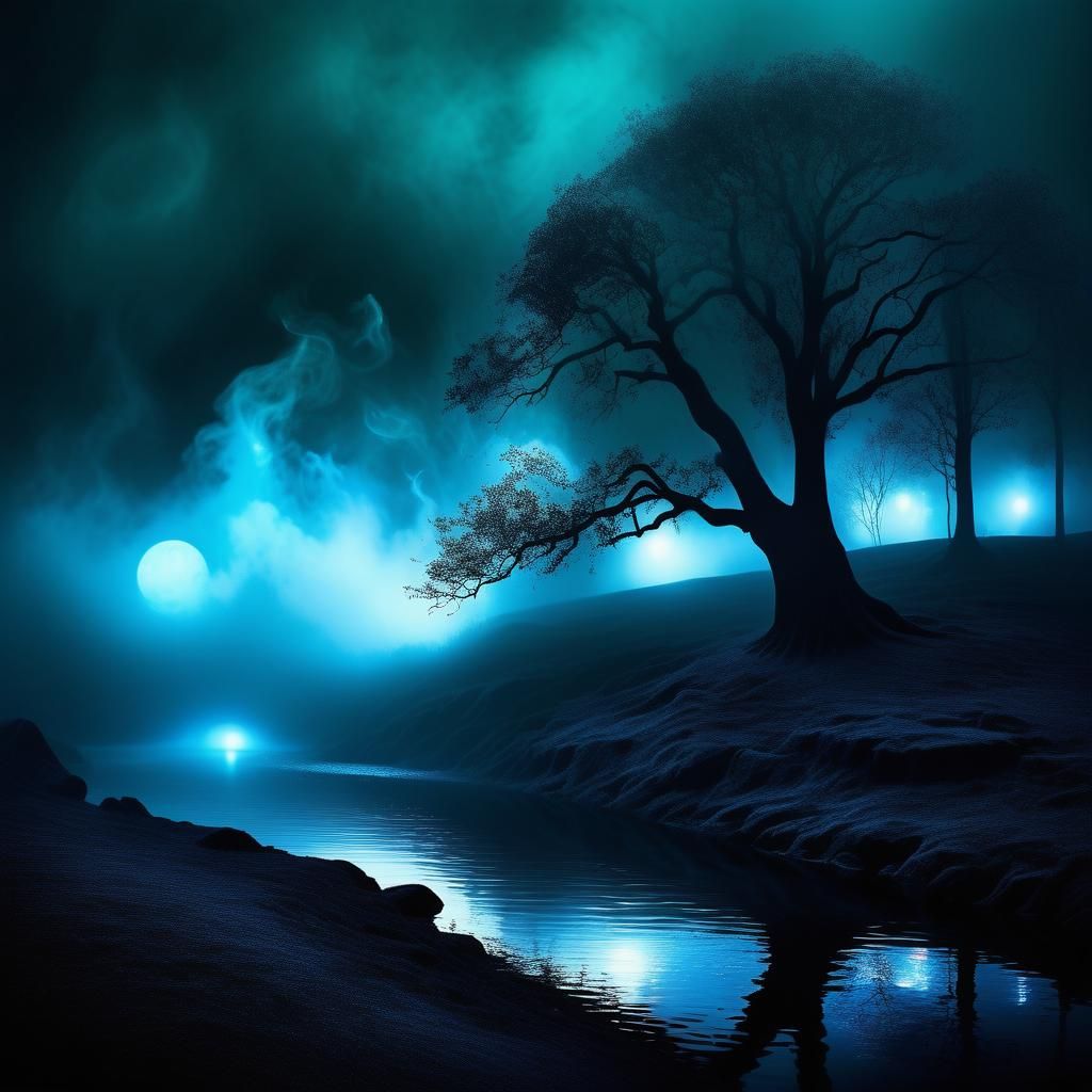 Mystical Black Fog in Ethereal Realm