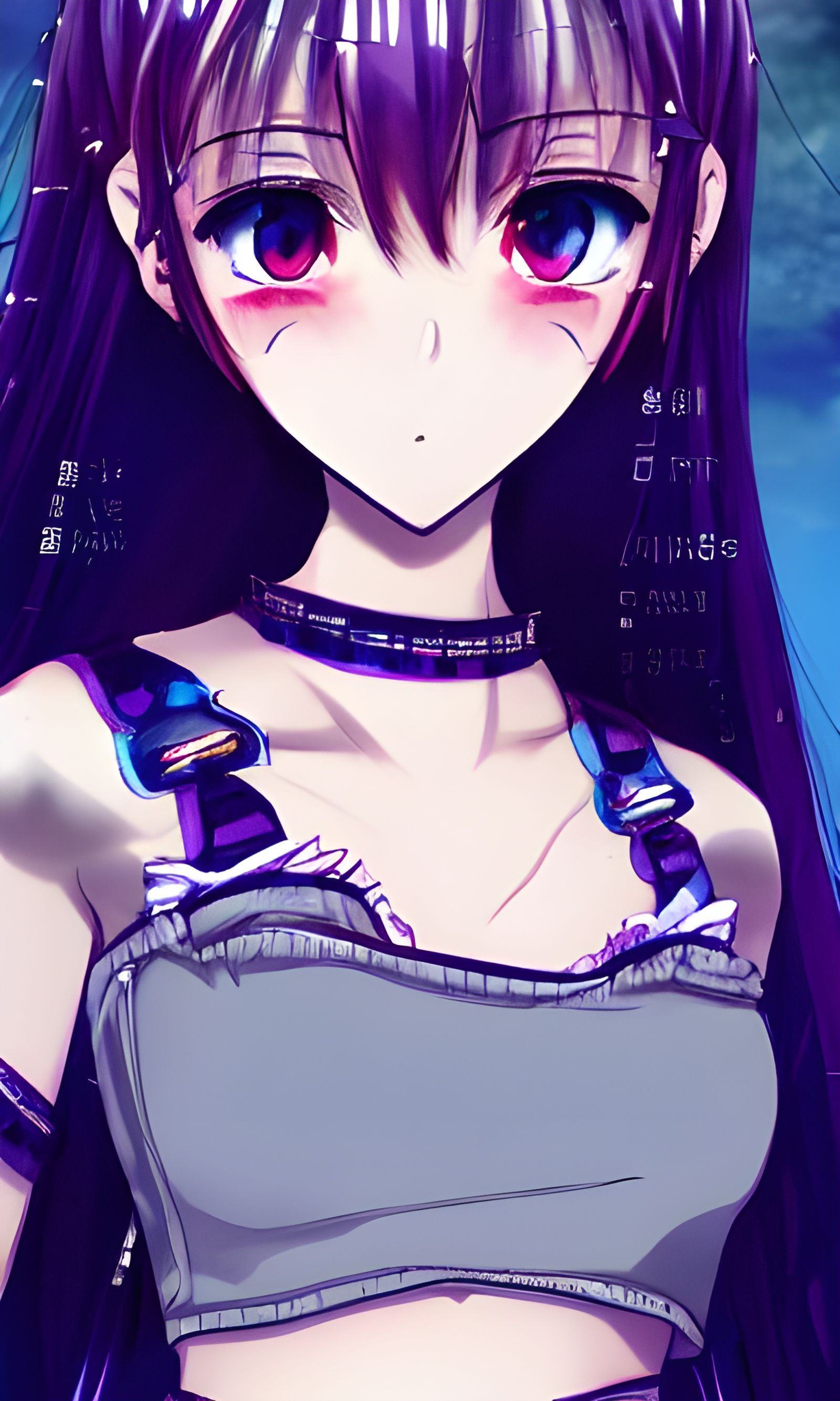 Hyperdetailed Anime E-Girl with Red Eyes