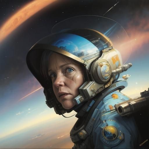 Retro Sci-Fi Album Cover Art: Woman on Mars