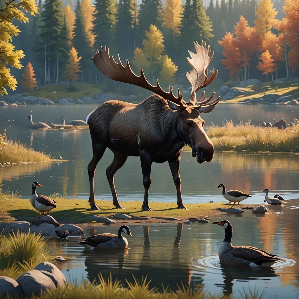 Moose and Goose Nose Touch: Pixar-Style 3D Art