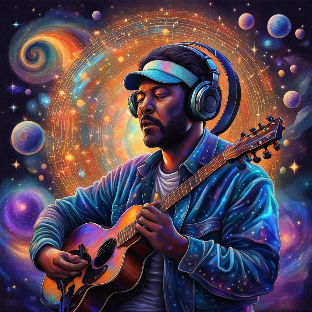 Cosmic Friends Offer Help: Holographic Astral Illustration