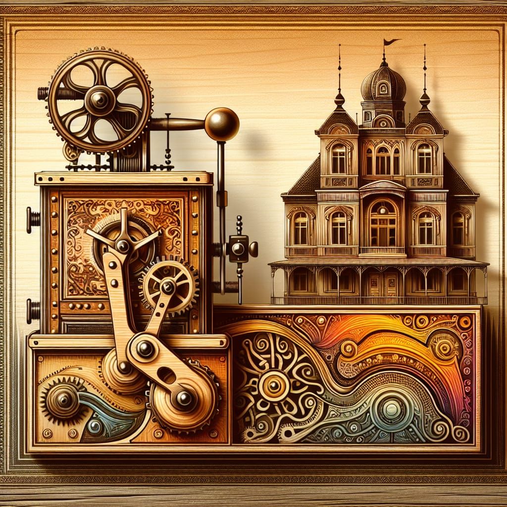 MPR ON - Figurative Wooden Crank-Driven Automata