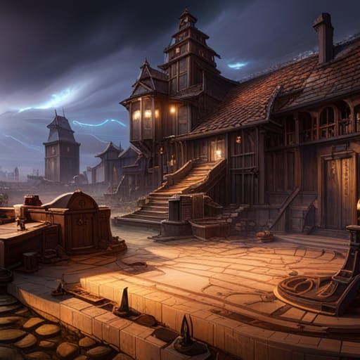 Dark Fantasy Art Masterpiece with Dynamic Lighting