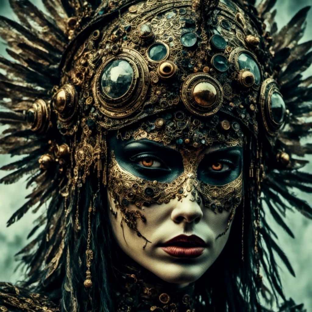 Distressed Abstract Dreamscape in Dark Colors