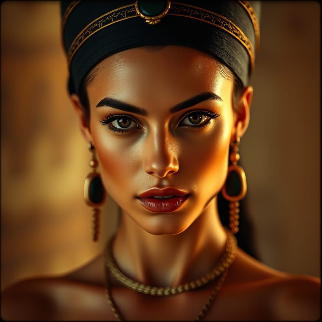 Regal Ancient Egyptian Beauty Captured in Cinematic Portrait