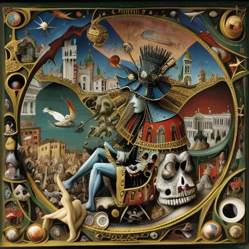 Venice by Night in Hieronymus Bosch Style