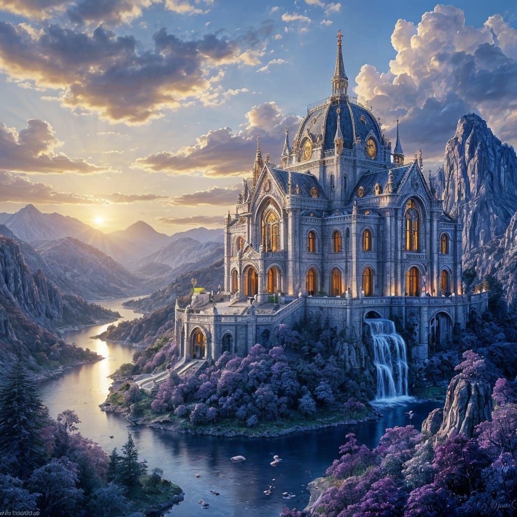 Amethyst Baroque Opera House with Gemstone Rivers