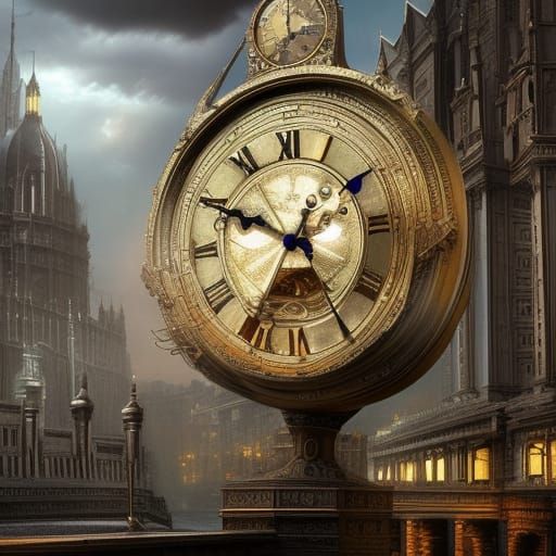 Dramatic Clock Time Digital Matte Painting