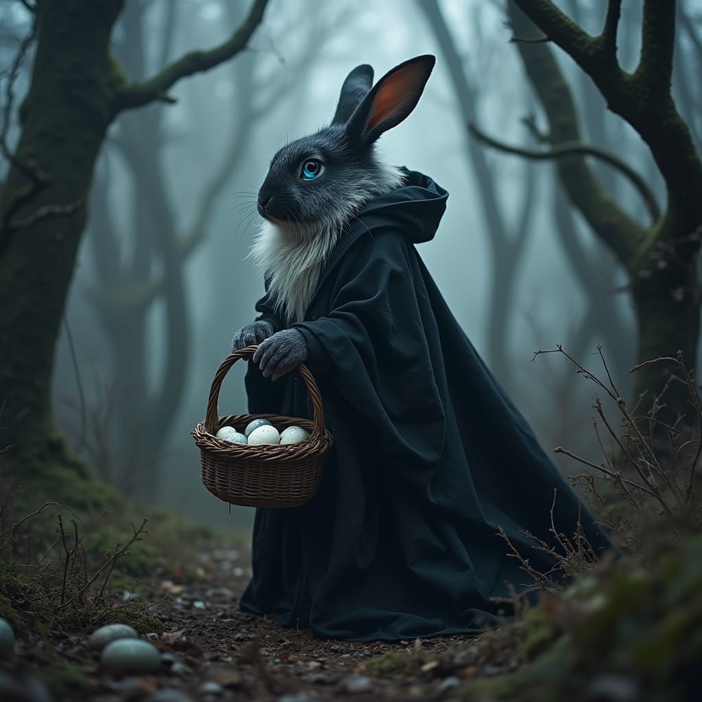 Ethereal Easter Bunny of the Misty Forest