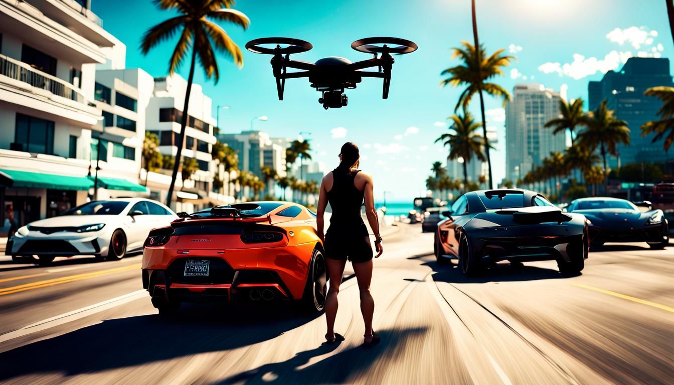 Miami Drone Launch in Grand Theft Auto Style