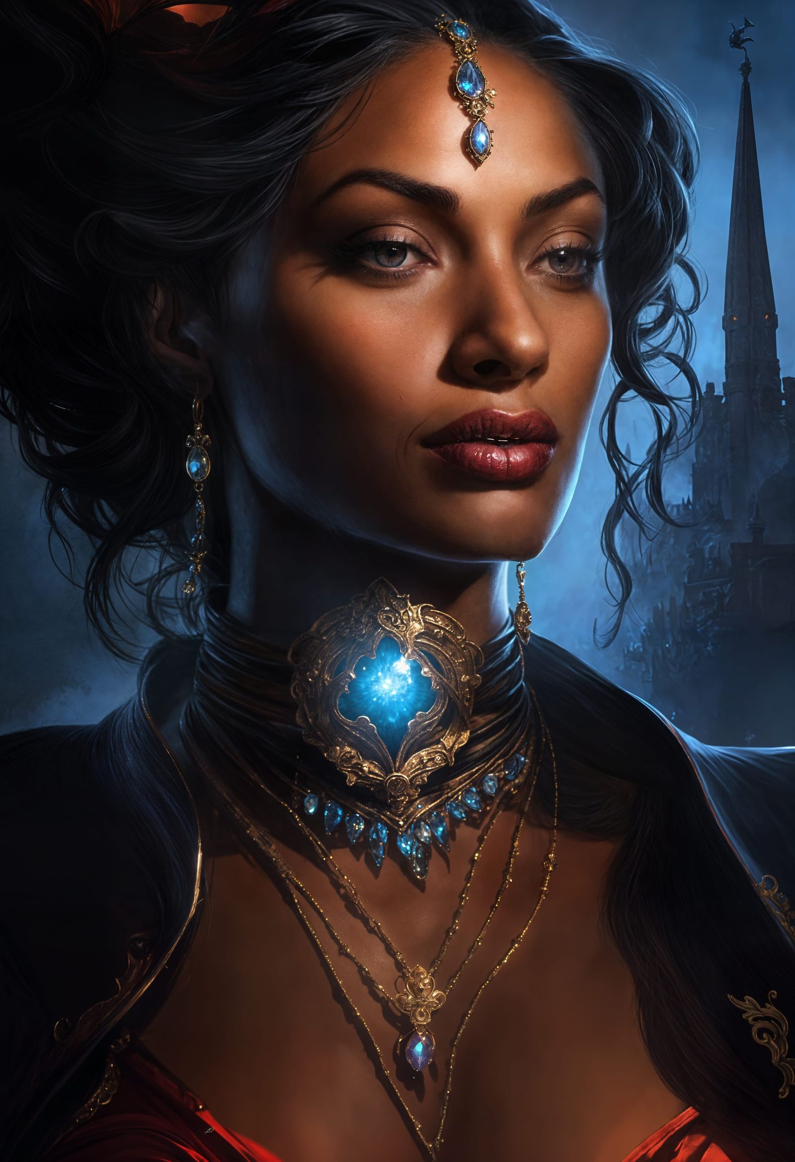 Dark Fantasy Vampire Mage Portrait in 8K