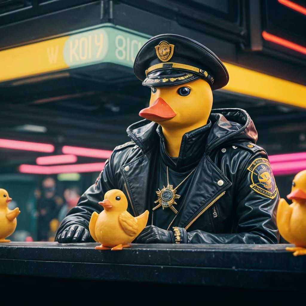 Flamboyant Vice Admiral Hubert Von Rubber Ducky in Cyberpunk...