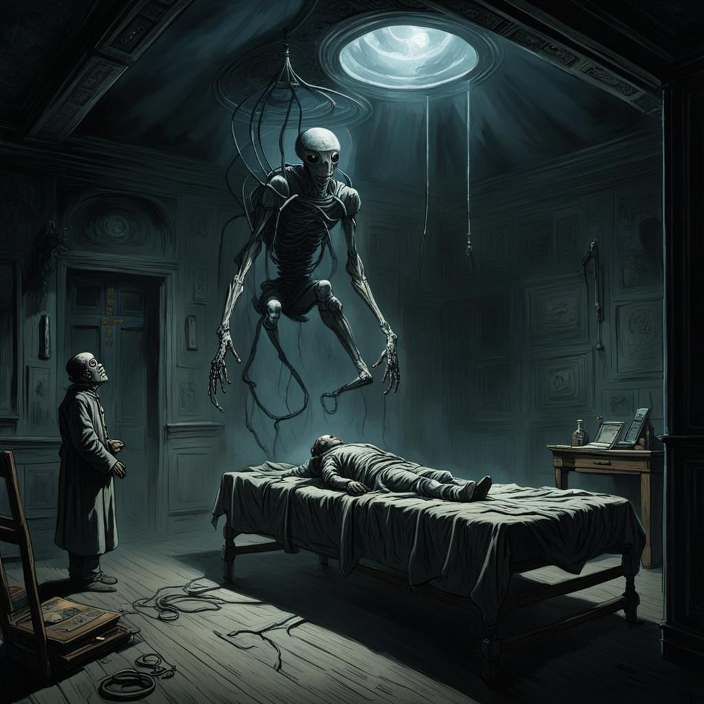 Alien Abduction and Experimentation: Gothic Horror Art