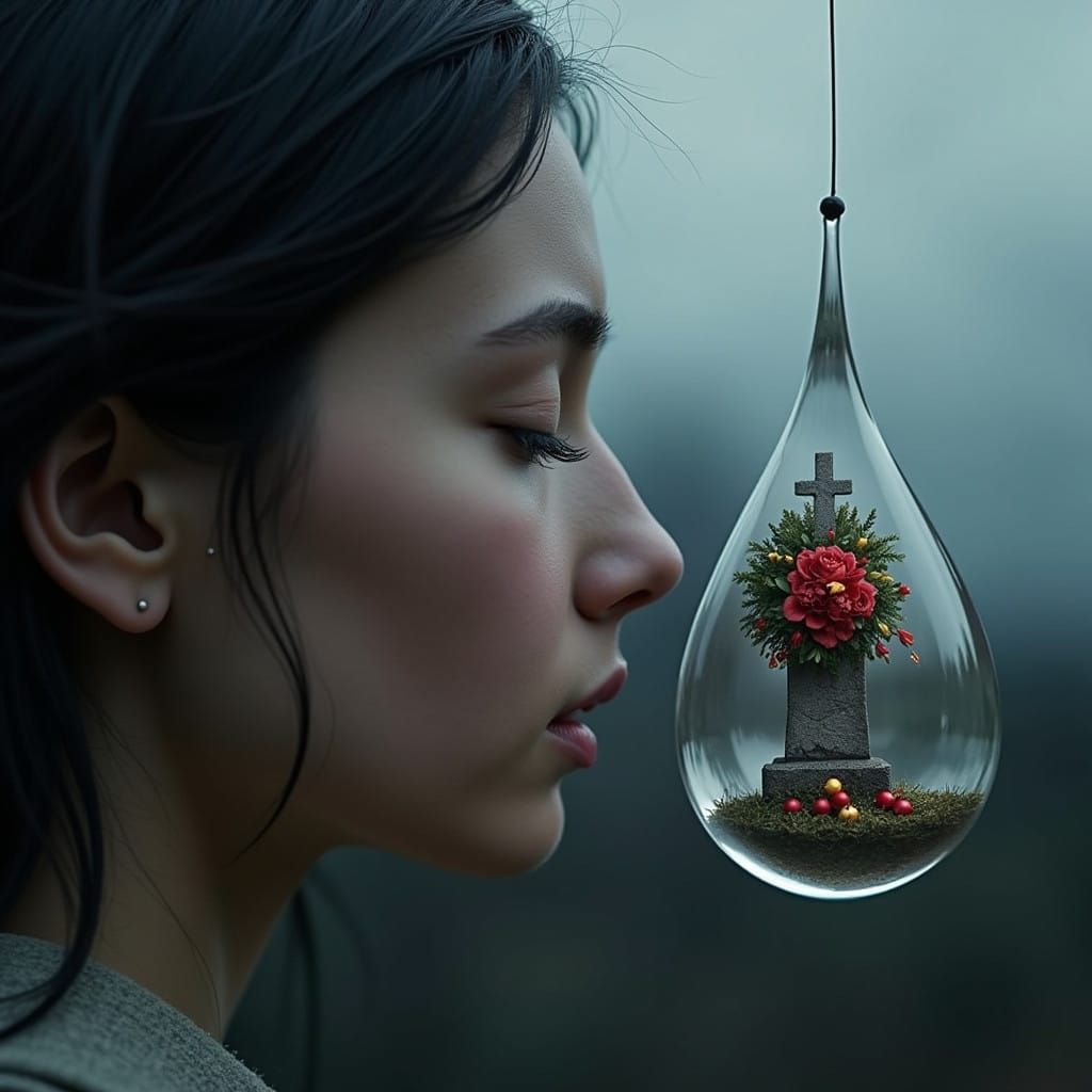 Woman in Profile, Mourning a Forgotten Christmas