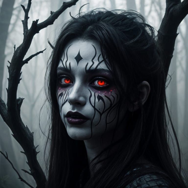 Stitched-Mouth Monster Lady with a Mysterious Glow