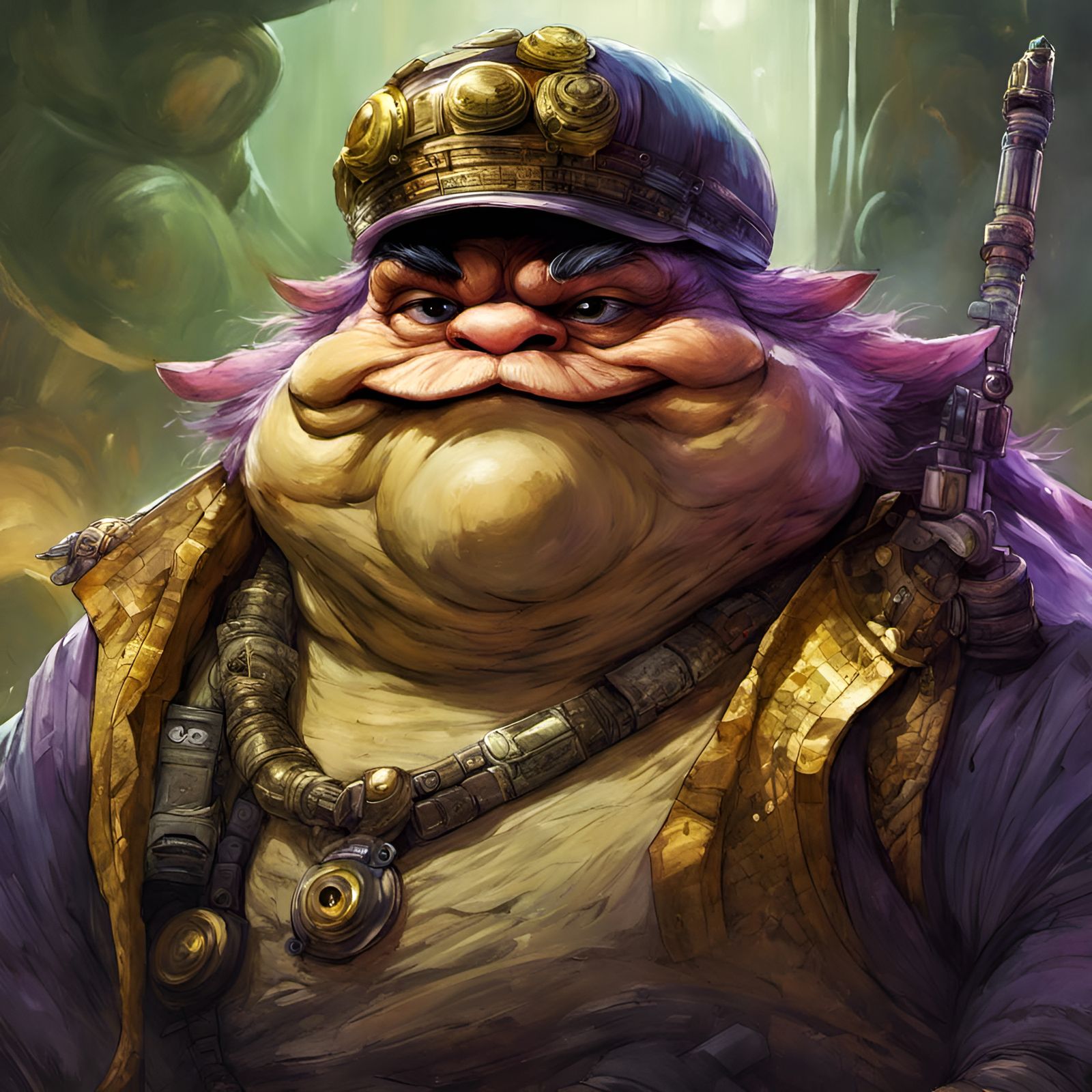 Wario as Jabba the Hutt Portrait