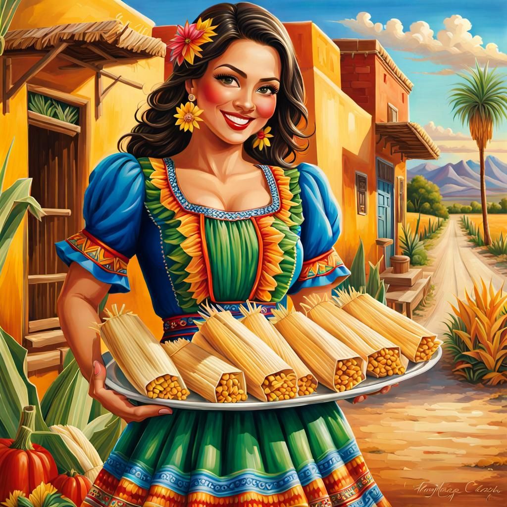 Colorful Tamales Stand in Texas Landscape