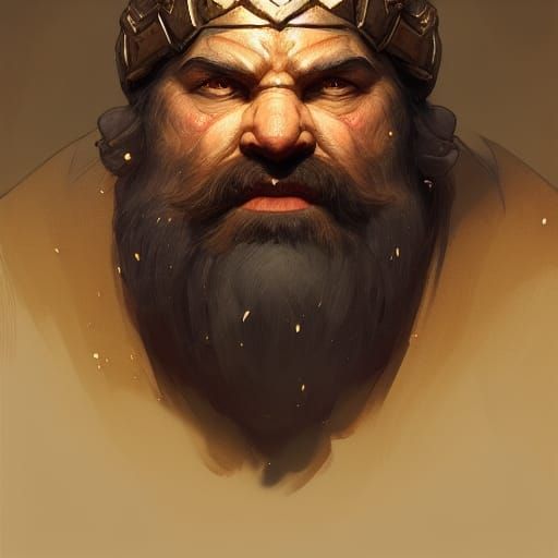 Detailed Portrait of a Handsome Dwarven King