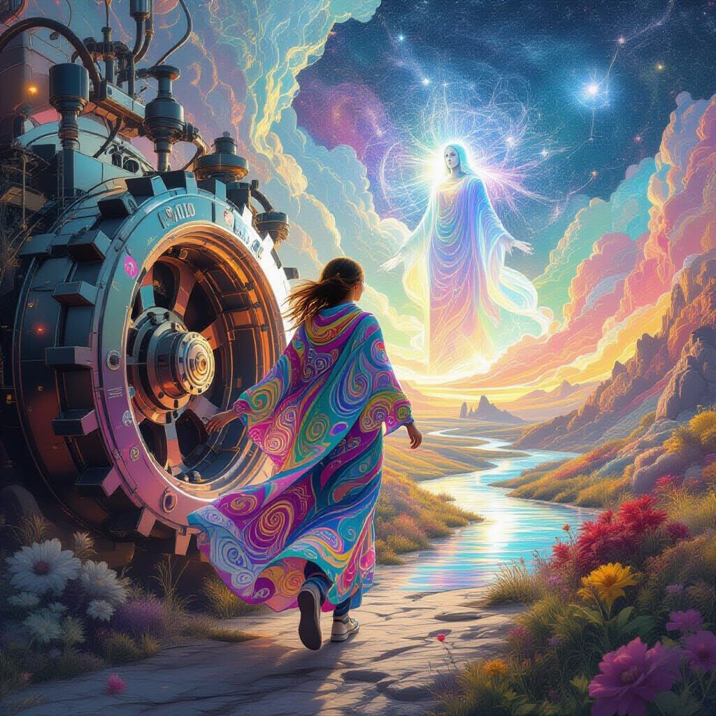 Cosmic Figure Emerges: Holographic Astral Illustration