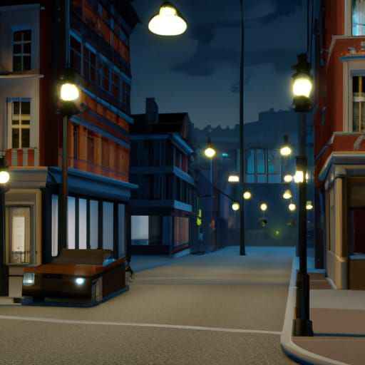 Night City Street in Dark Fantasy Style