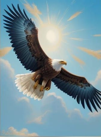 Abstract Blue and Gold Composition