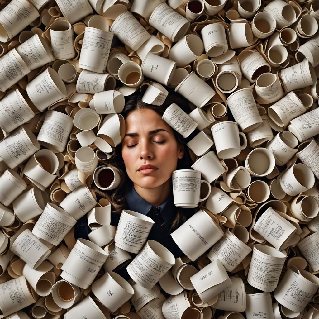 Exhausted Teacher Portrait in Golden Hour Lighting