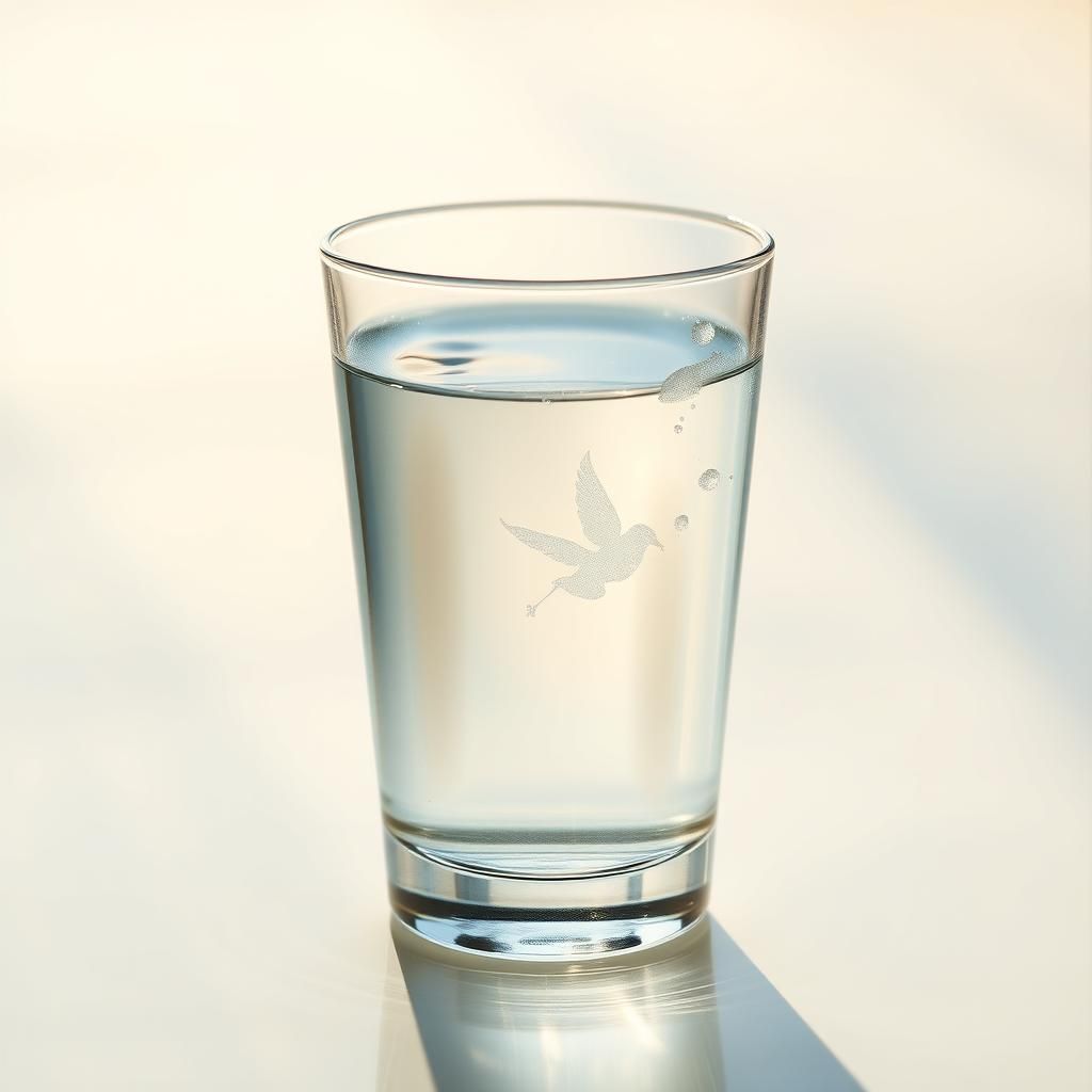 Sunlit Water Glass: Dreamy Artistic Serenity