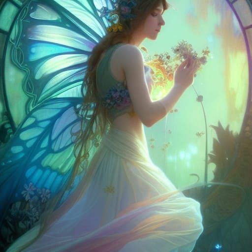 Fairy in a Bottle: Hyperdetailed Pastel Art