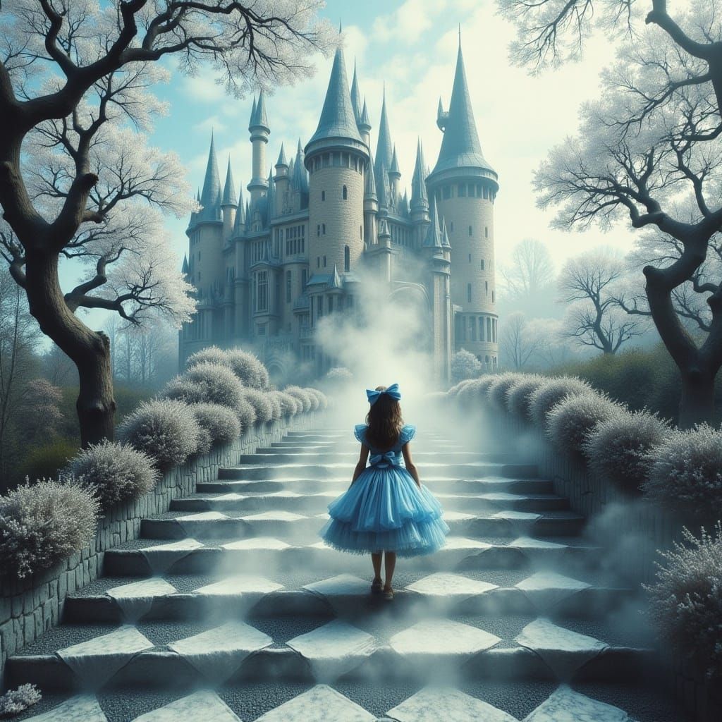 Girl's Ascent to a Fantasy Castle