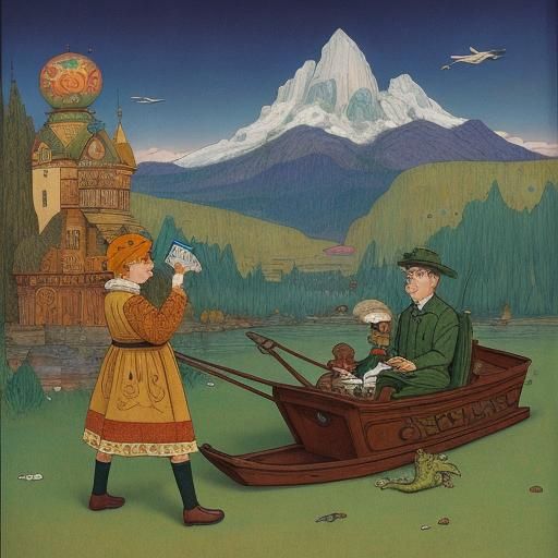 Cheburashka and Crocodile Pop-Up Book Illustration