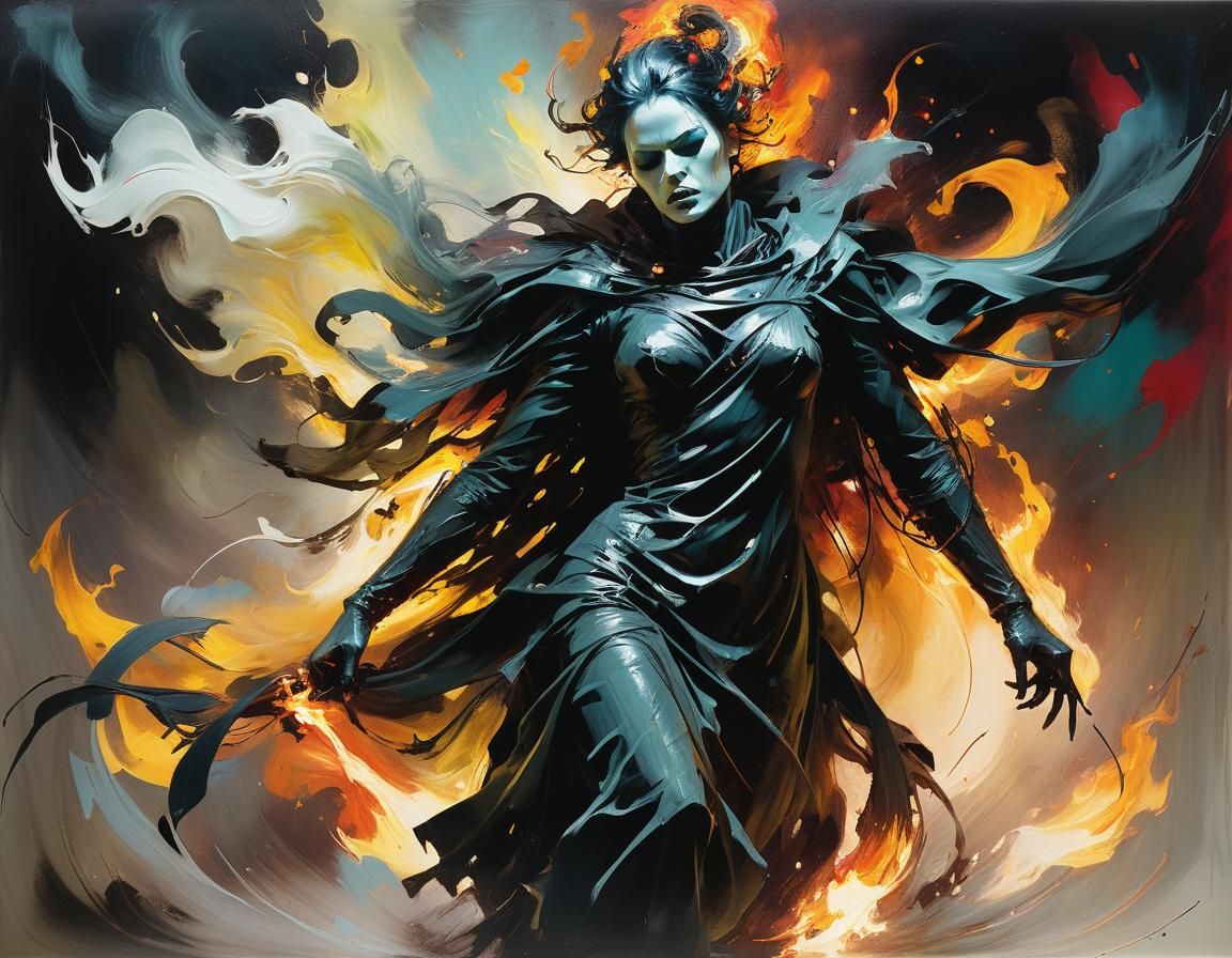 Spectral Entity Consumed by Visceral Flames