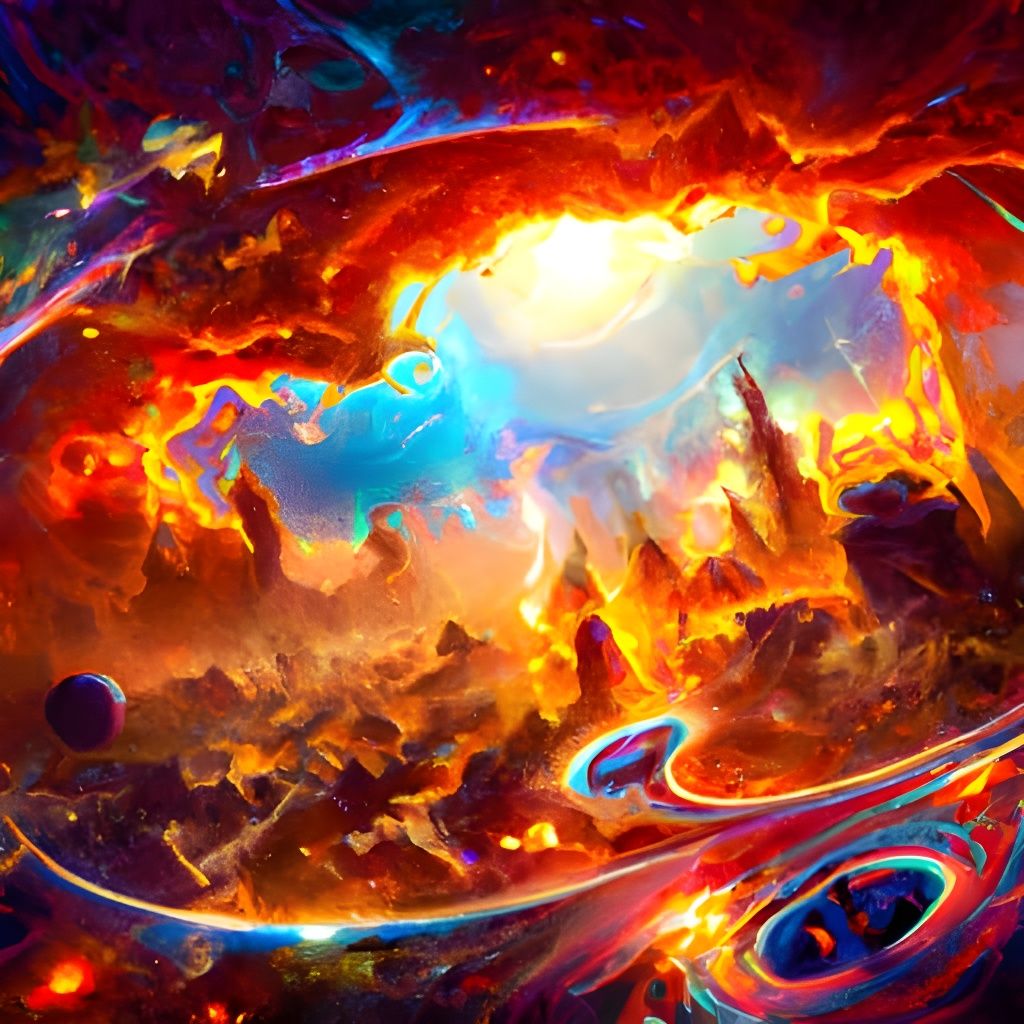 Exploding Star Over Galactic City Street, Acrylic Art