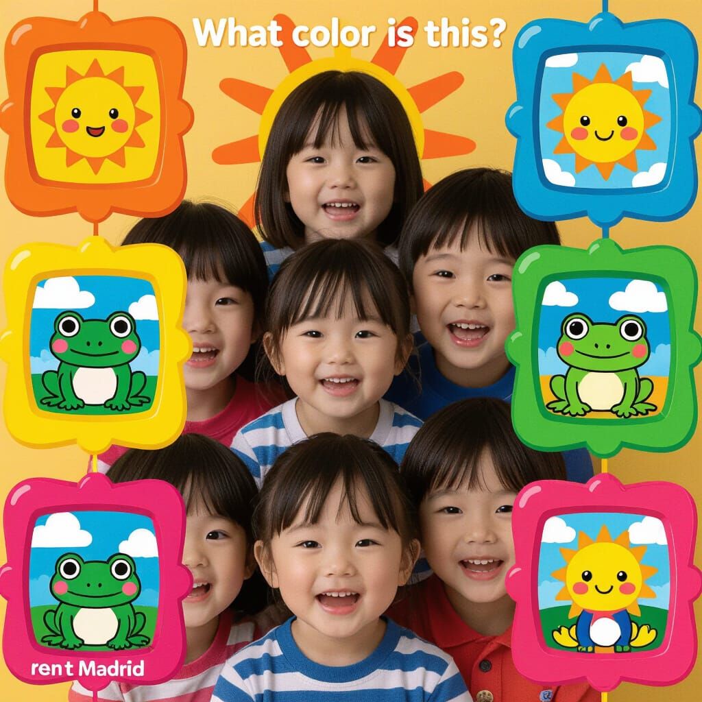 Cheerful Kawaii Children's Portrait with Playful Art Style