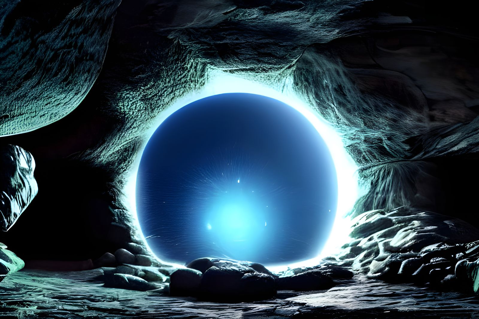 Glowing Alien Sphere on Stark Planet