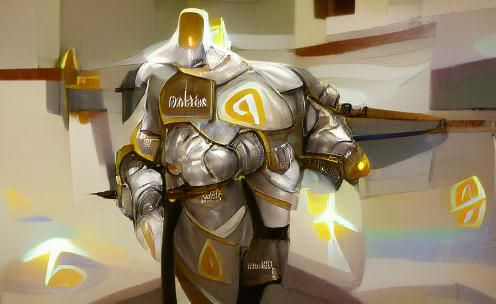 Noble Paladin in Digital Art Style