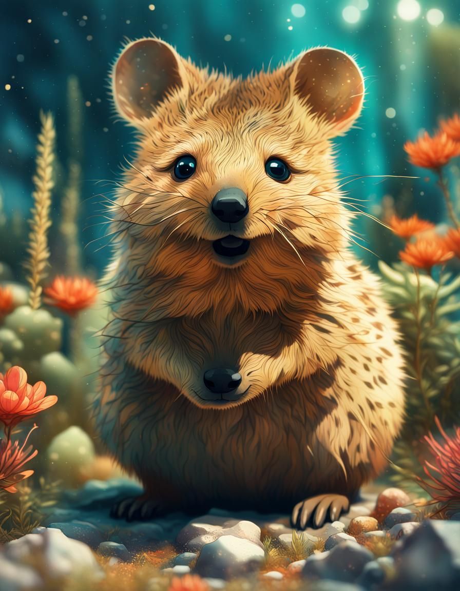 Hyperdetailed Quokka Portrait in Fantasy Style