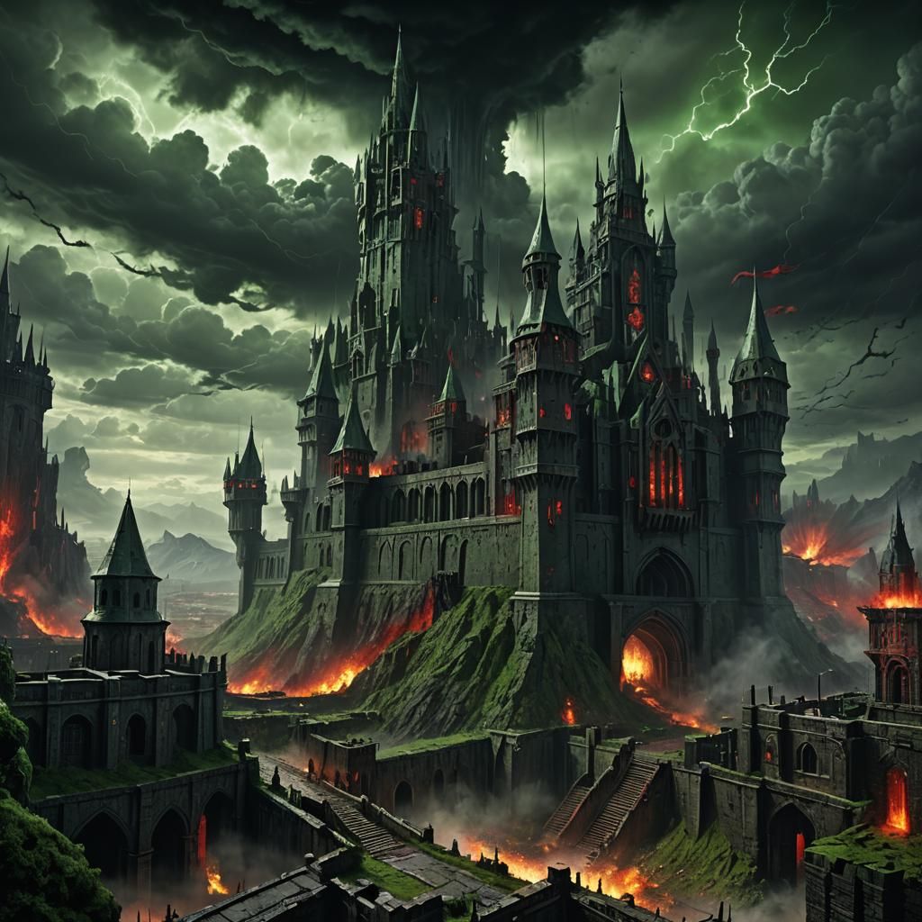 Imperial Fortress Under Siege: Grimdark Matte Painting