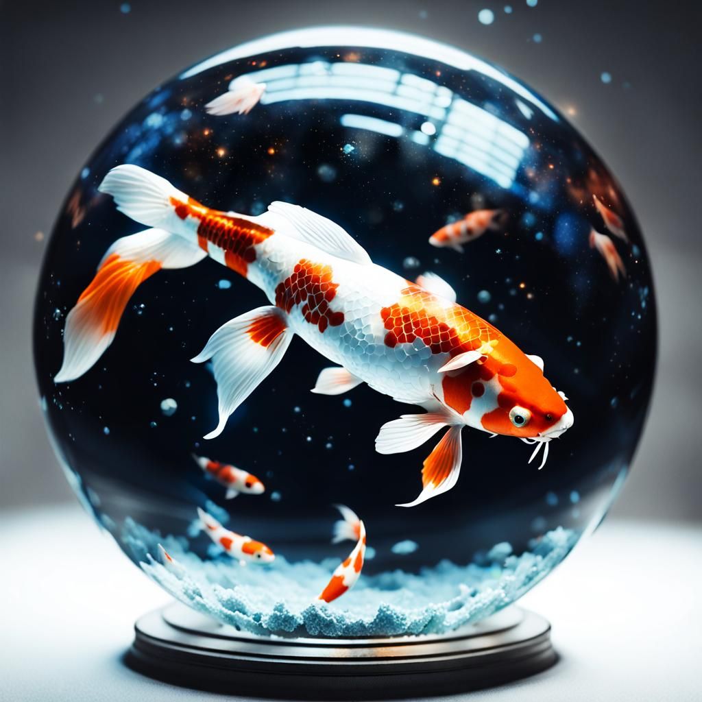 Koi in Glass Sphere in Space: Anime Visual