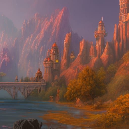 Fantastical 1950s Concept Art in Deep Color