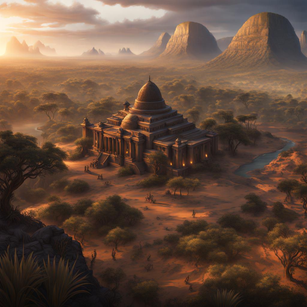 Fantastical Detailed Matte Painting of Africa