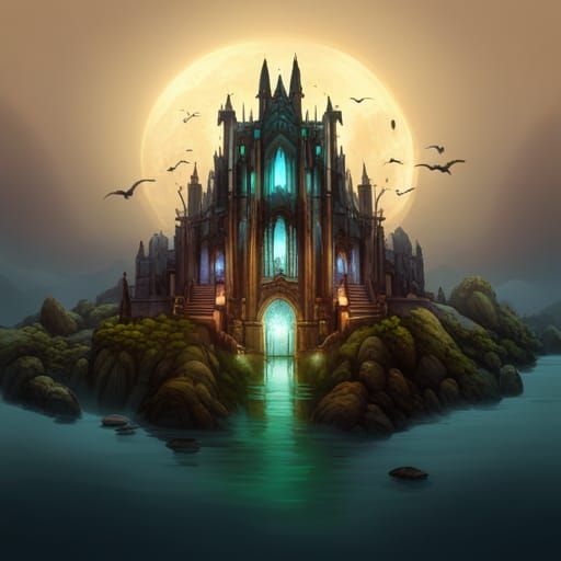 Fantastical T-Shirt Print Design in Deep Color