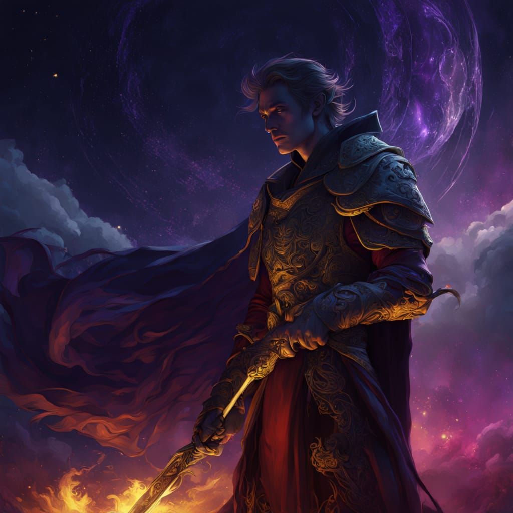 Mystical Astral Elf Wizard in Celestial Robes