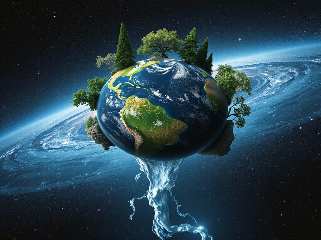 Surreal Earth: Digital Art of a Celestial River