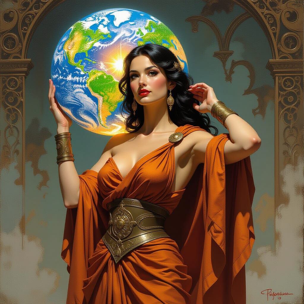 Regal Atlas Holding Glowing World