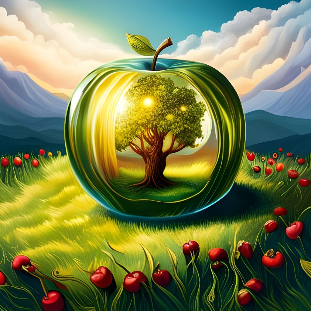 Golden Apple Orchard in Crystal: 3D Fairytale