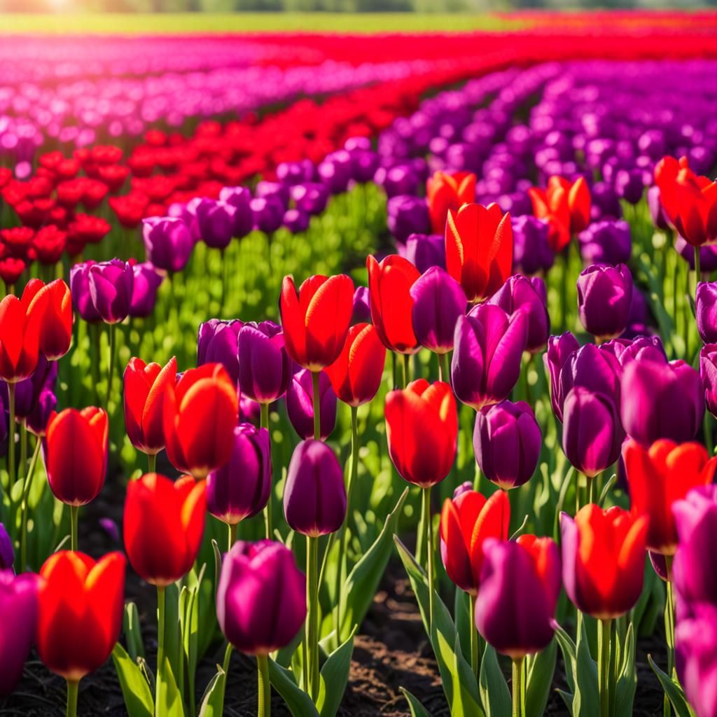 red and violet tulipS