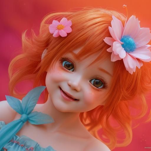 Cute Kawaii Dolls with Fairy Flowers