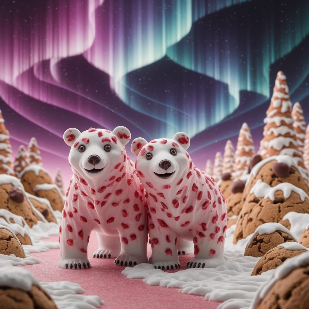 Strawberry Ice Cream Bears in Cookie World
