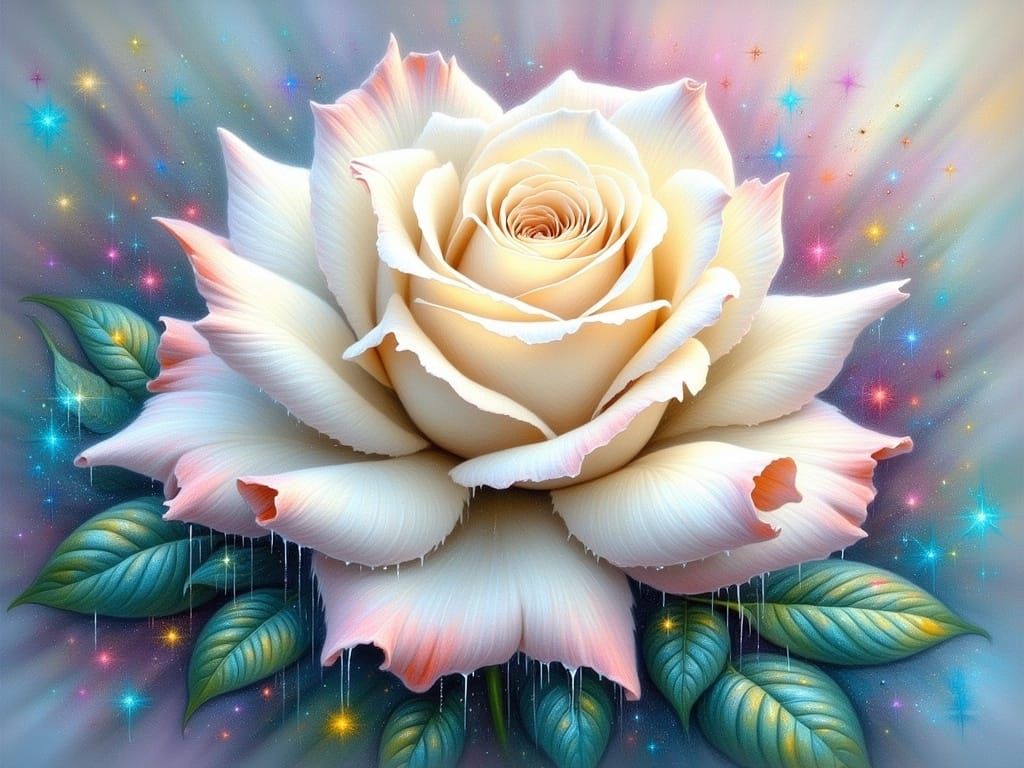 Vibrant Fantasy Rose in Radiant Watercolor